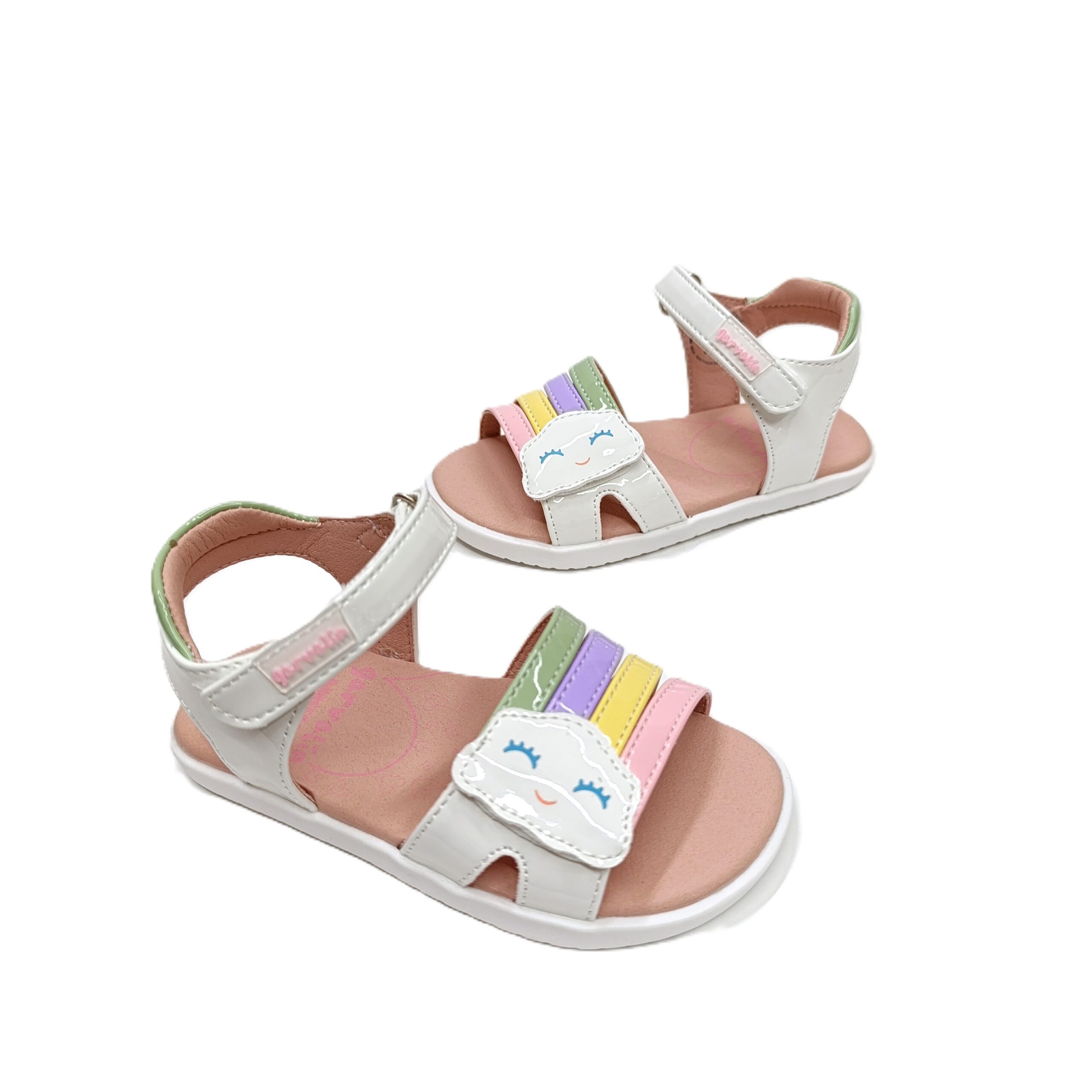 Sandalia barefoot niña Garvalín nube blanco