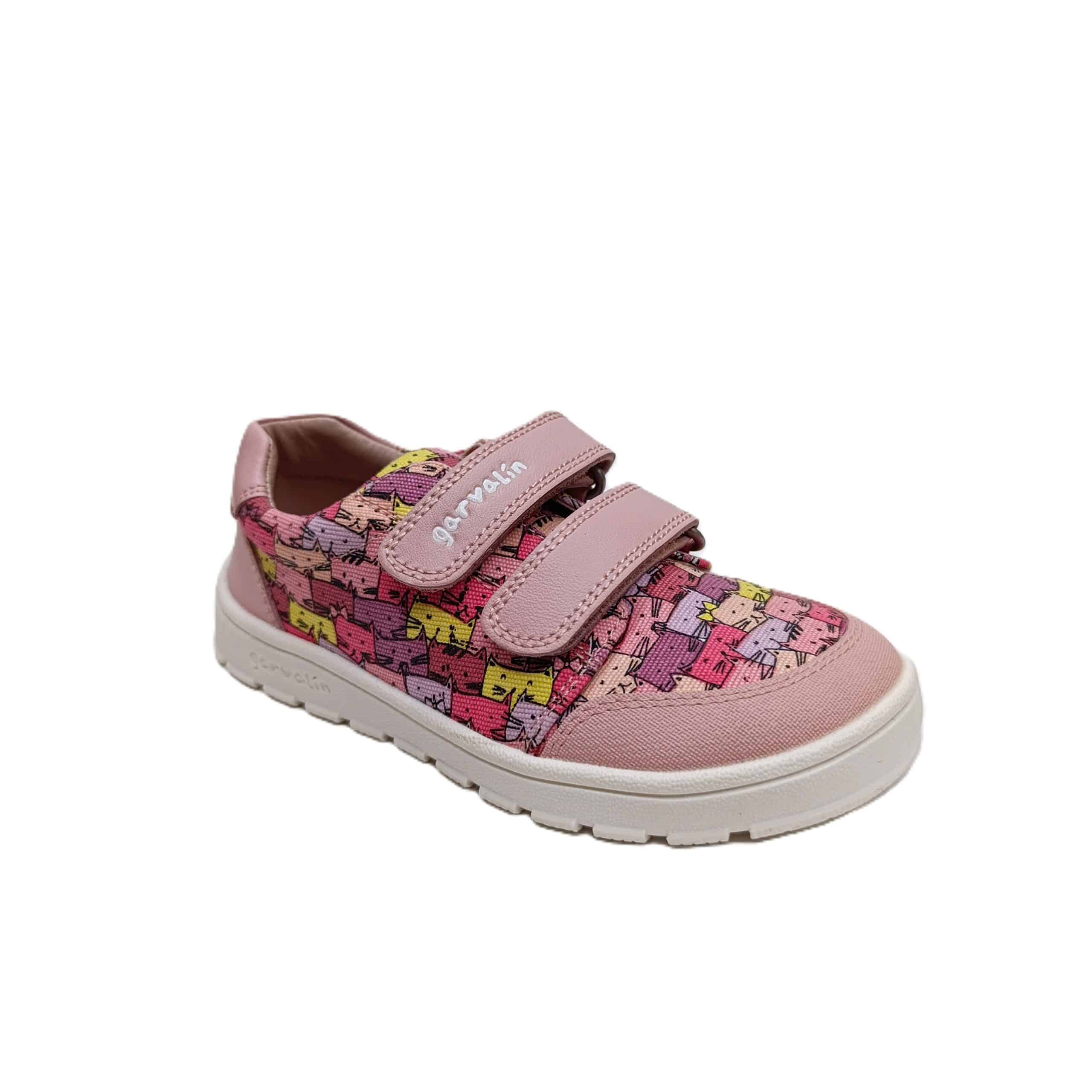 Zapatilla lona barefoot Garvalin niña rosa