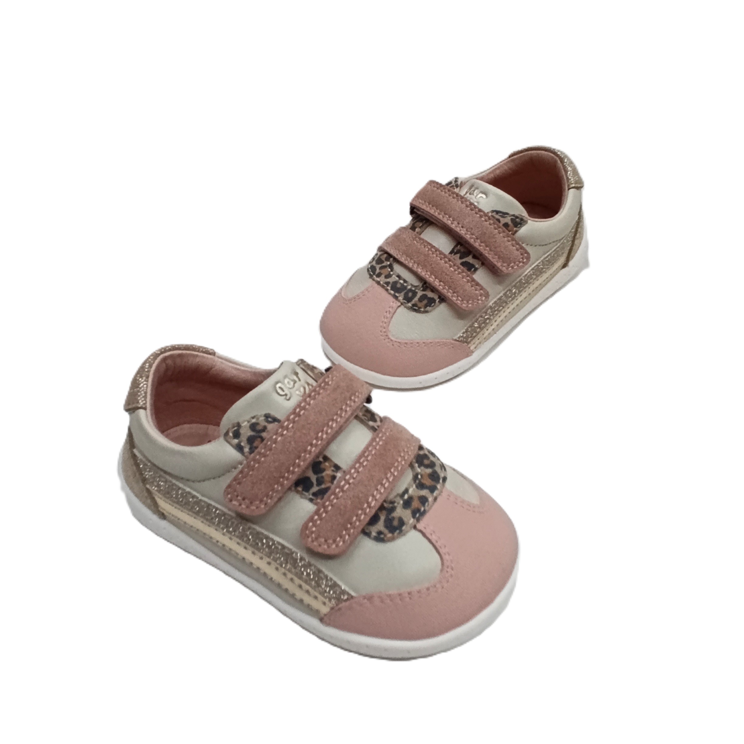 Deportiva garvalin primeros pasos niña beige/rosa