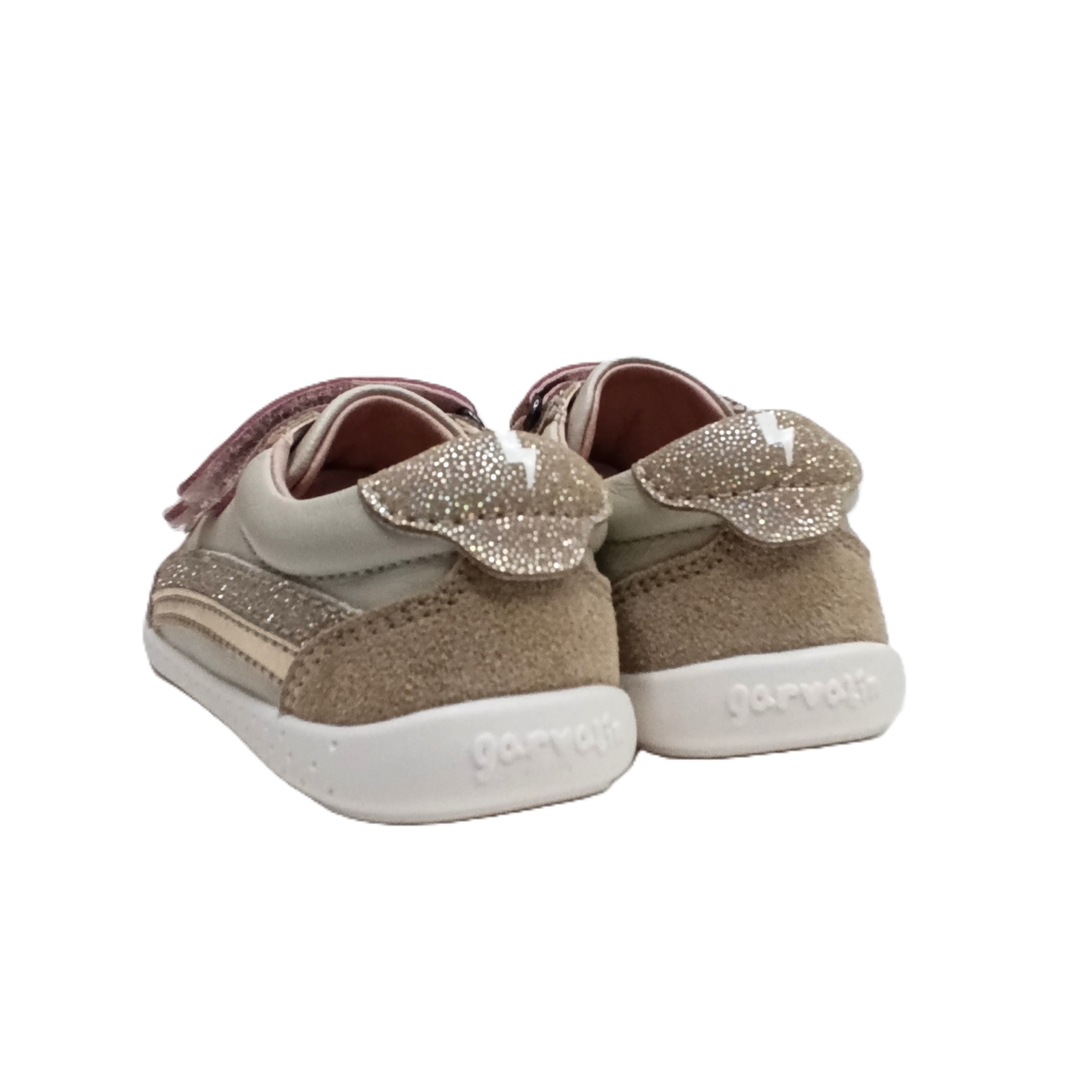 Deportiva garvalin primeros pasos niña beige/rosa