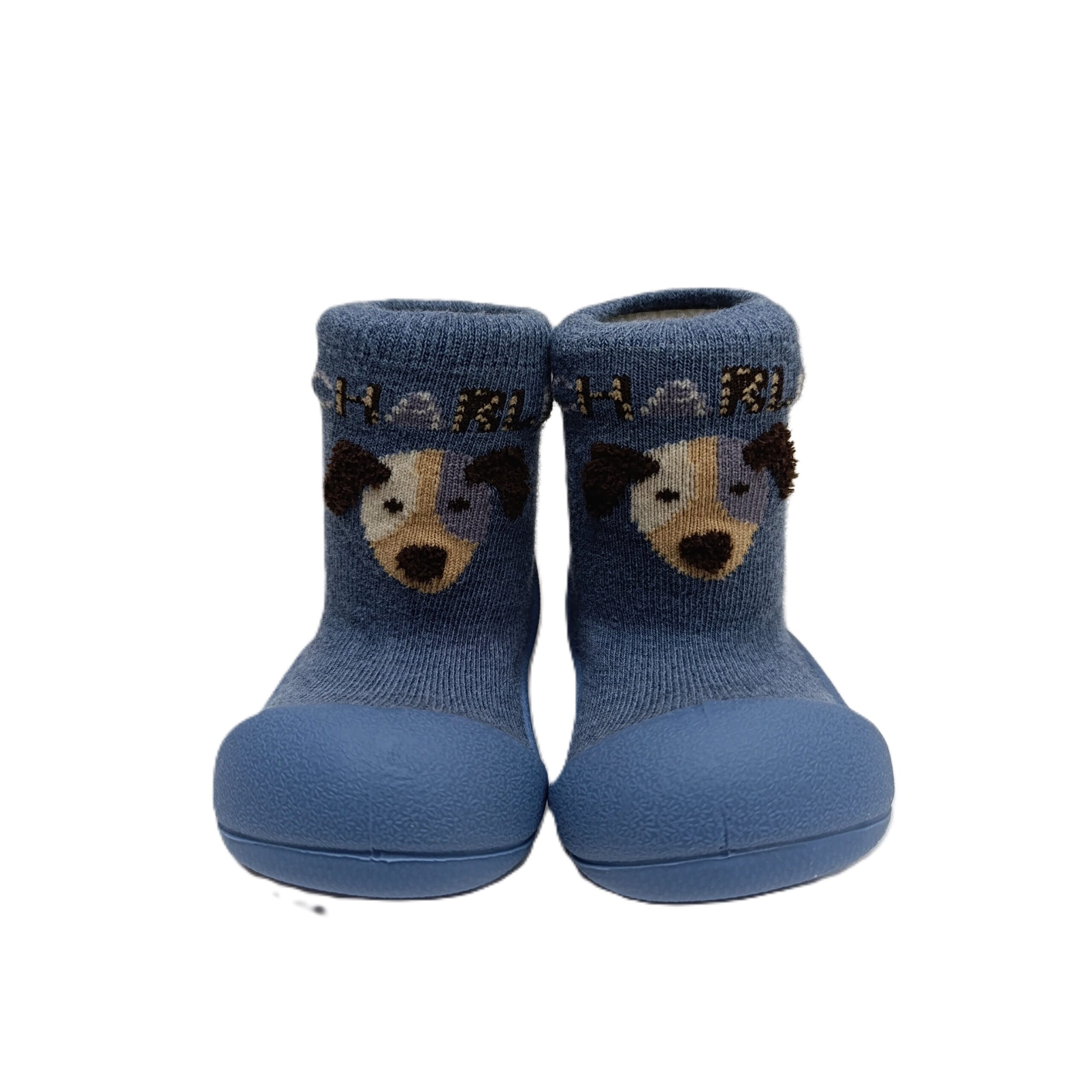 Attipas calcetín barefoot primeros pasos perro azul