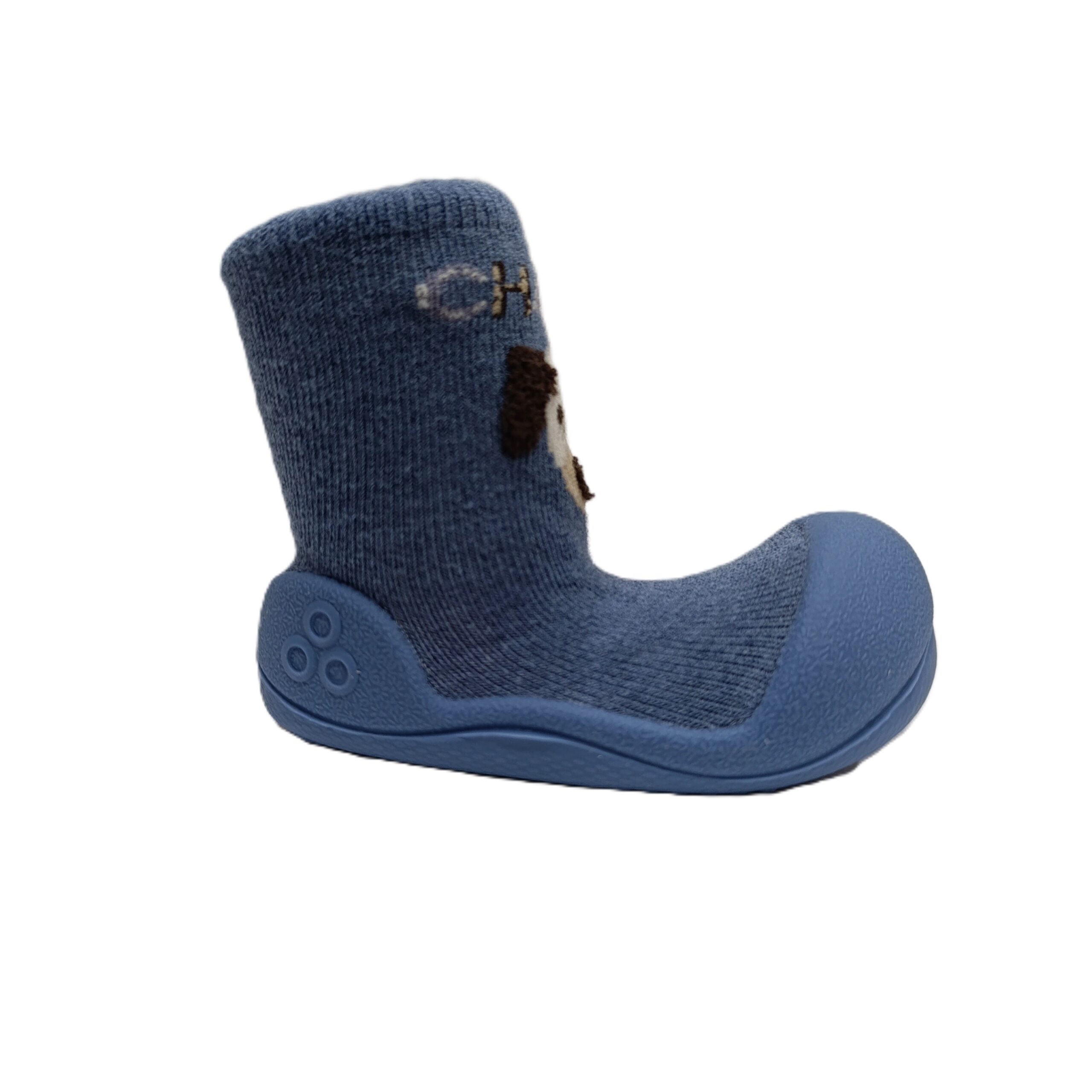 Attipas calcetín barefoot primeros pasos perro azul