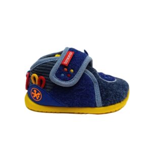Zapatilla casa barefoot primeros pasos biohome sensorial azul