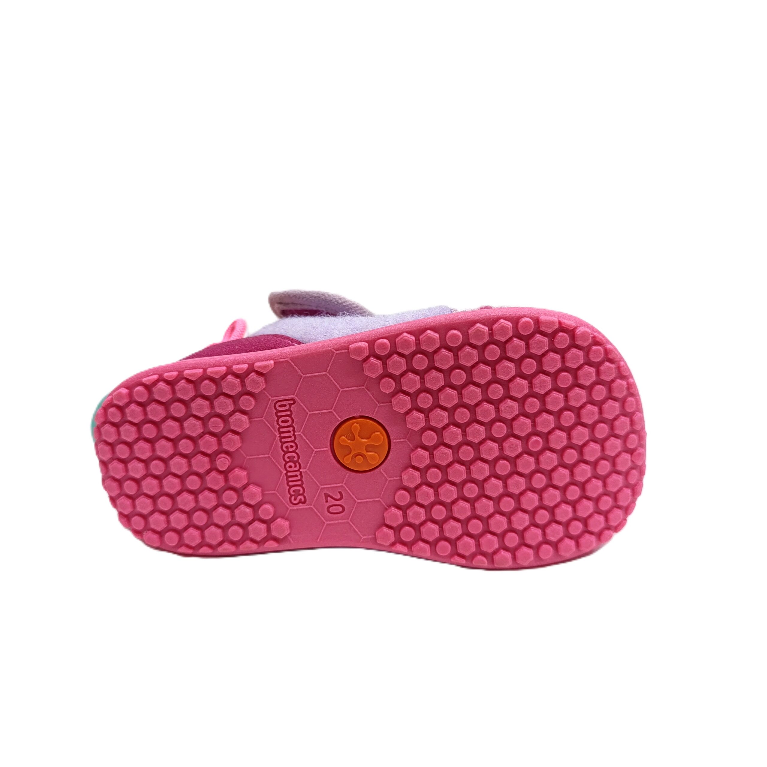 Zapatilla casa barefoot primeros pasos biohome sensorial rosa