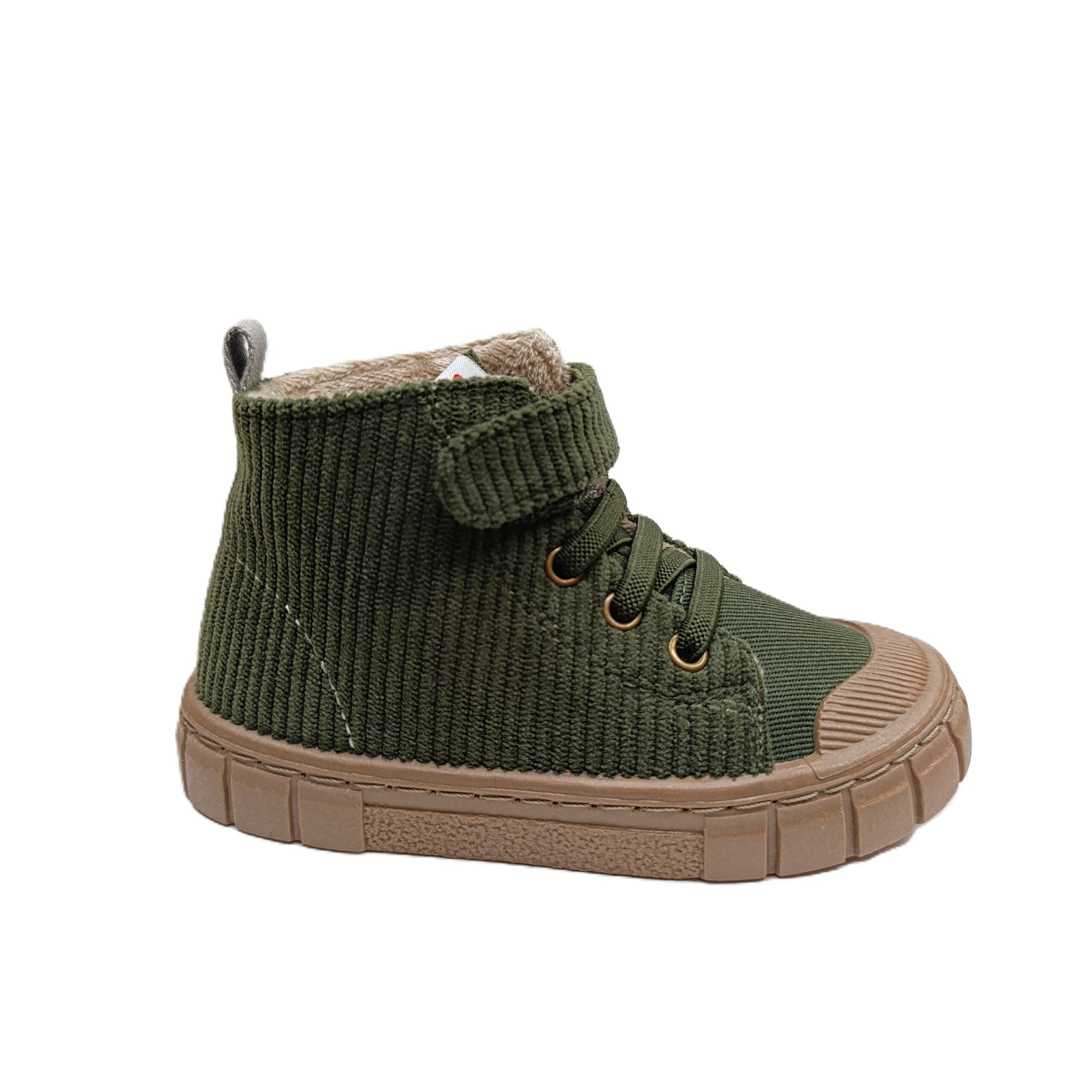 Botín barefoot garvalín textil kaki