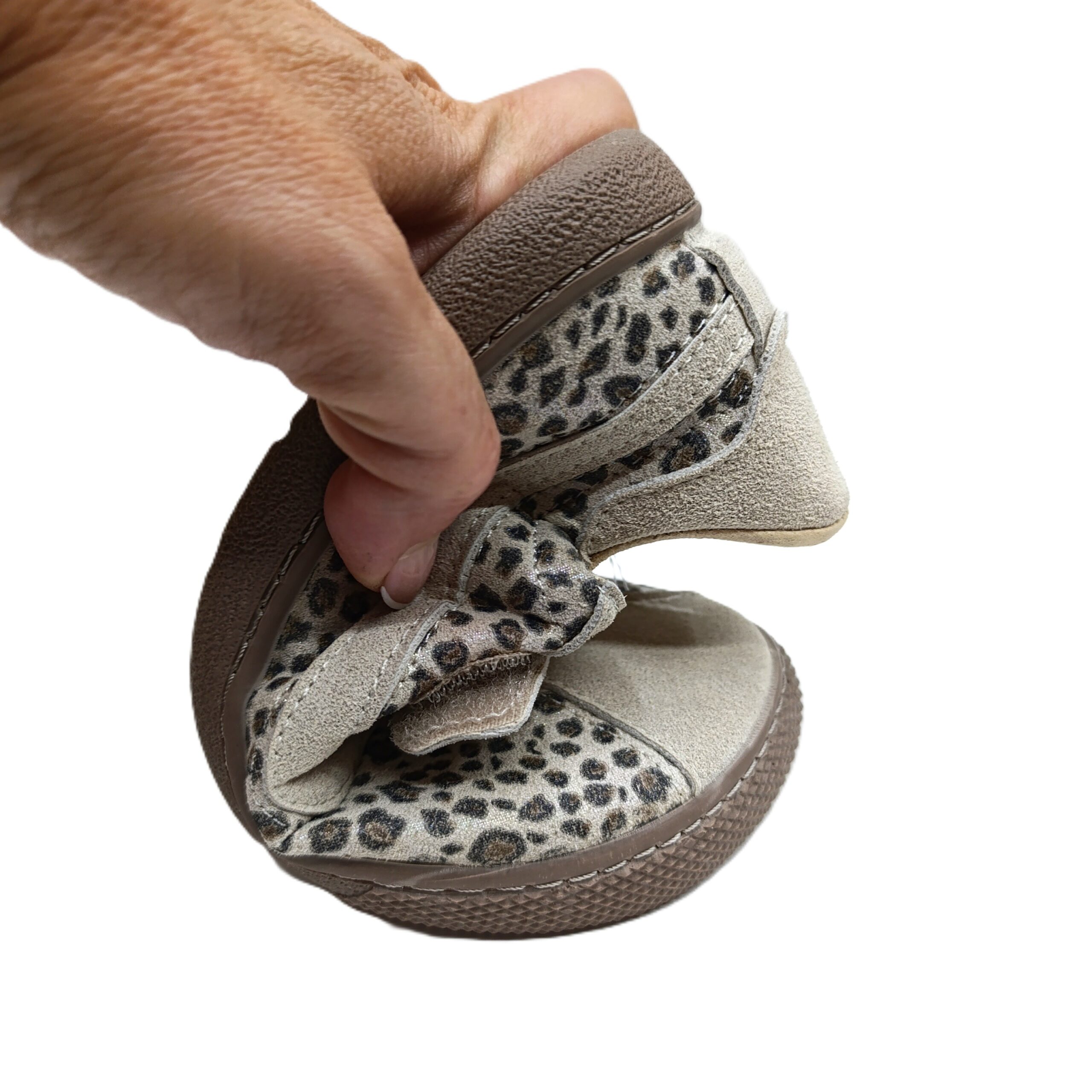 Deportivo barefoot casual niña flexibles de vulladi beige/leopardo