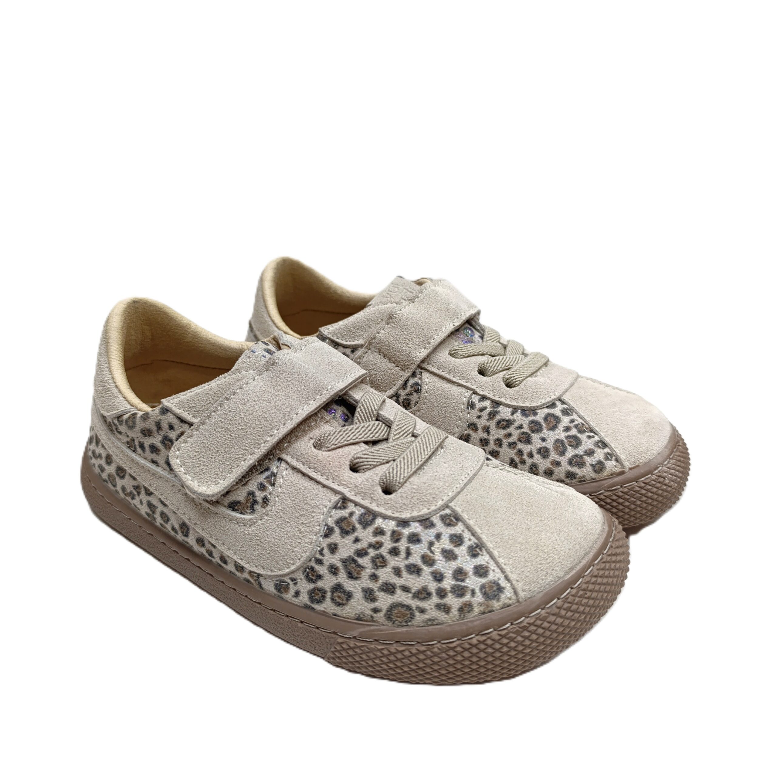 Deportivo barefoot casual niña flexibles de vulladi beige/leopardo
