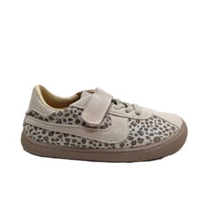 Deportivo barefoot casual niña flexibles de vulladi beige/leopardo