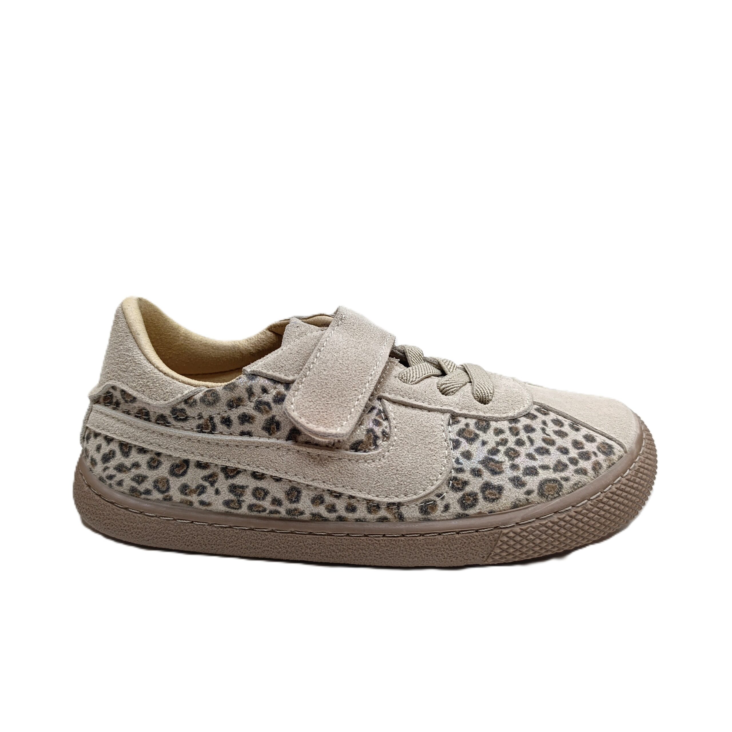 Deportivo barefoot casual niña flexibles de vulladi beige/leopardo
