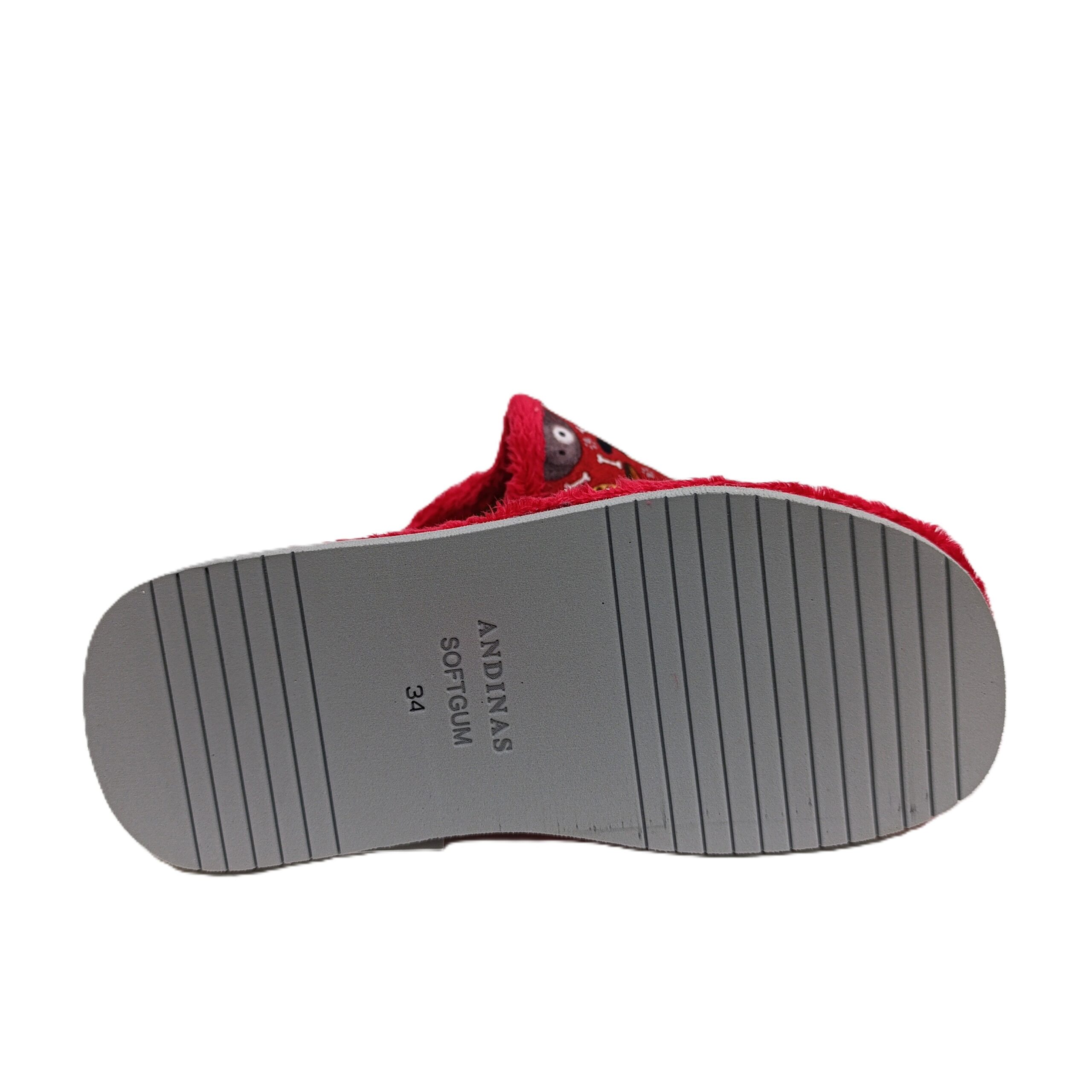 Zapatilla casa chinela Andinas perros rojo