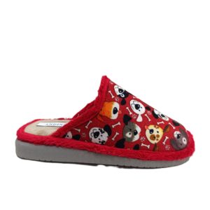 Zapatilla casa chinela Andinas perros rojo