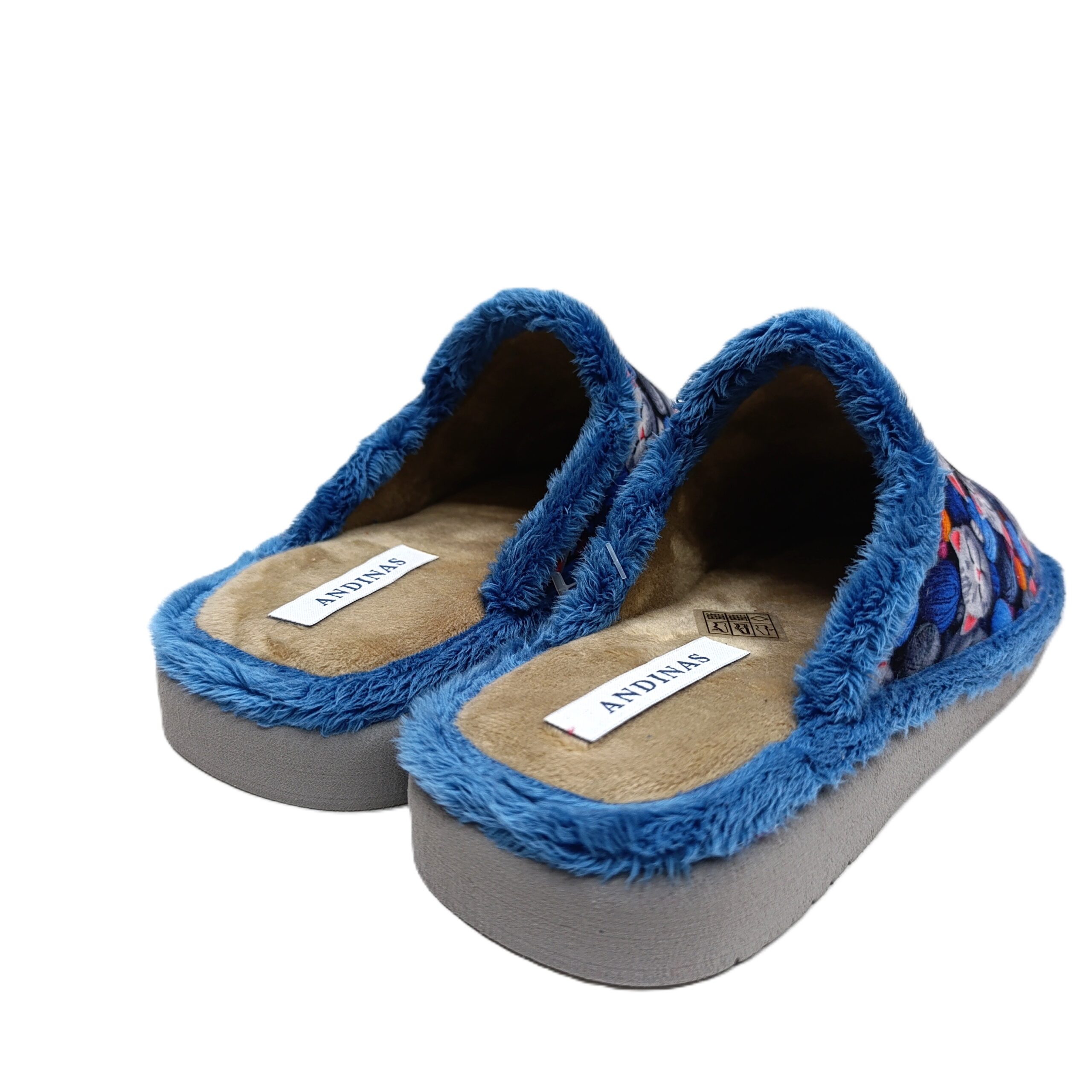 Zapatilla casa chinela Andinas gatitos azul