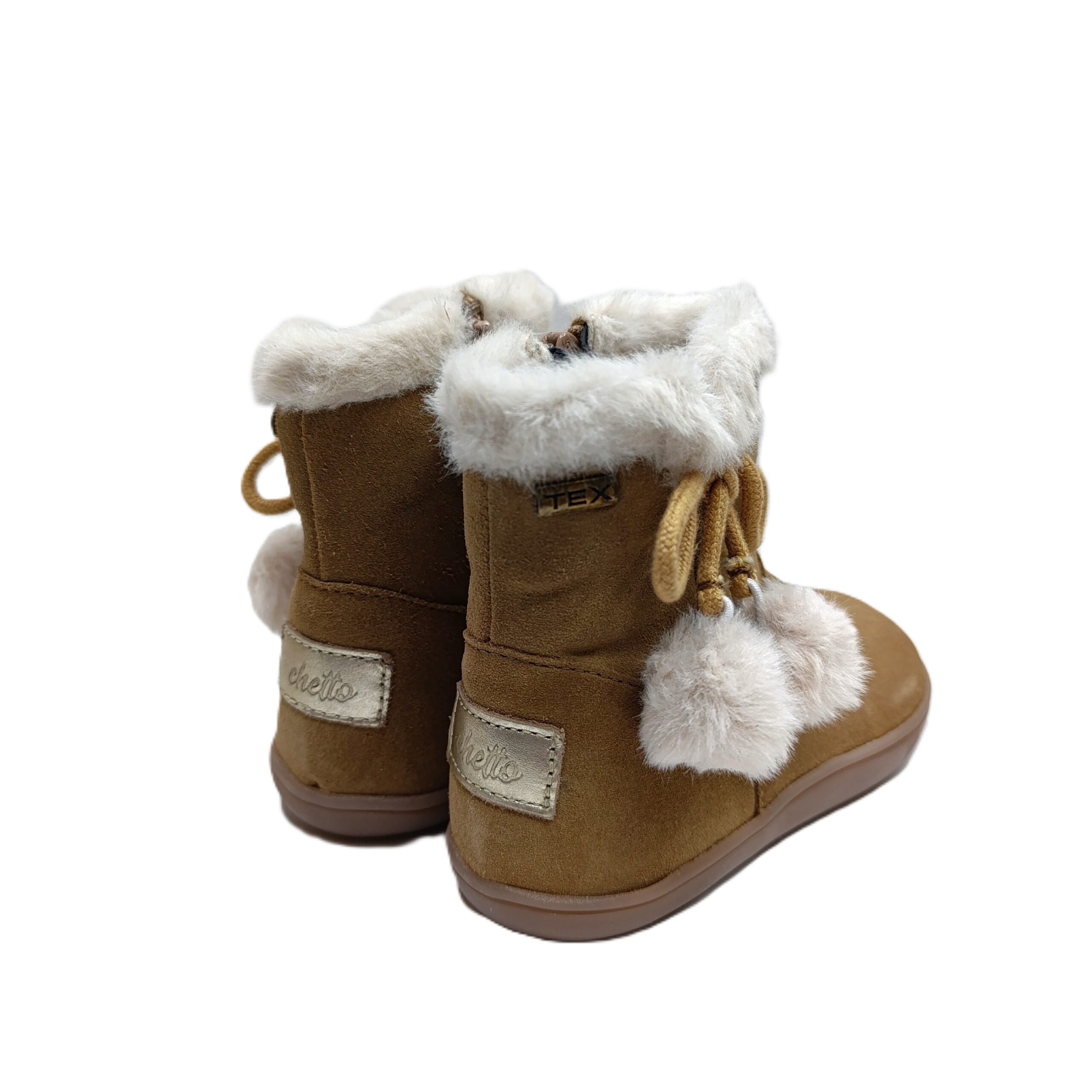 Bota barefoot Chetto camel pompones waterproof