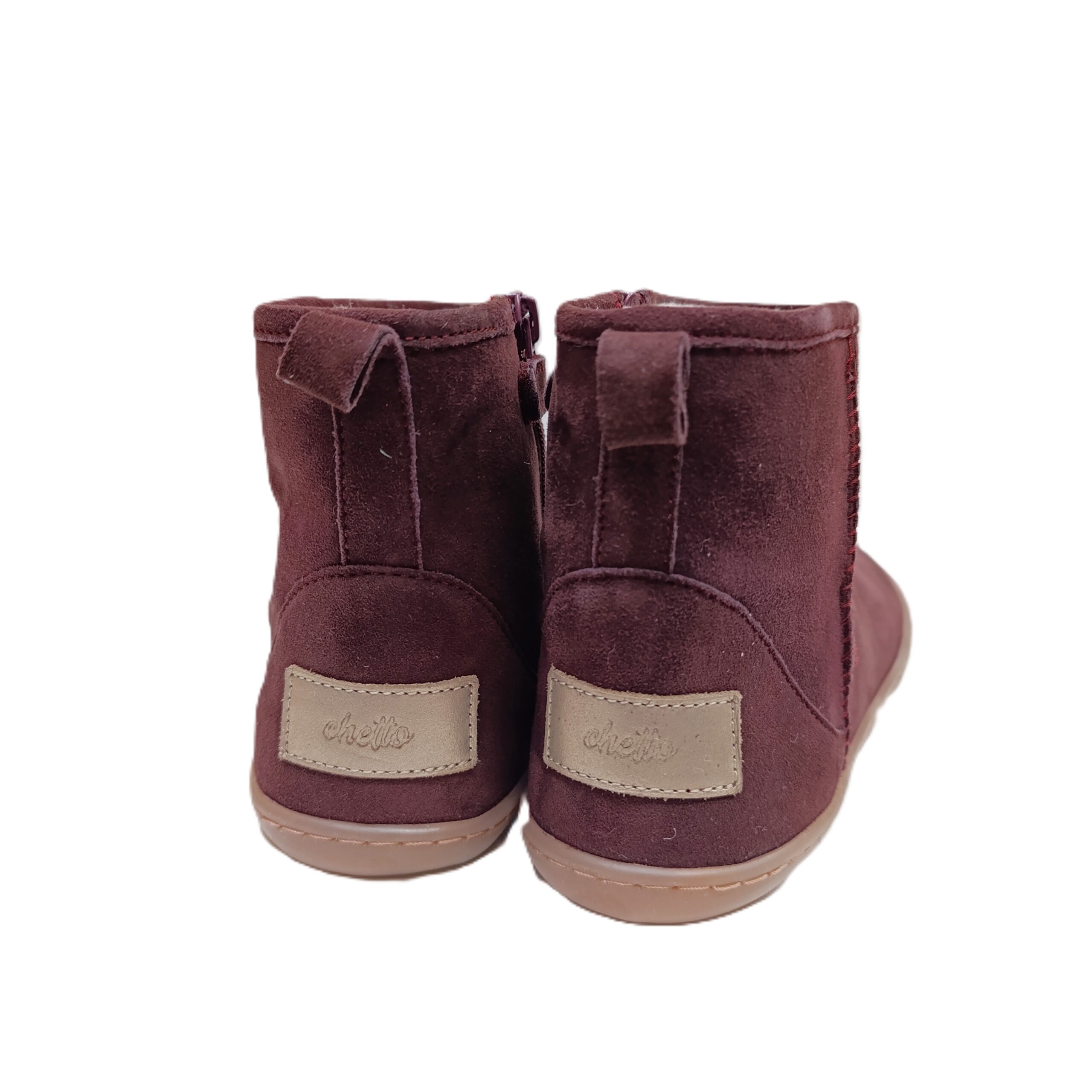 Bota barefoot Chetto serraje burdeos mujer