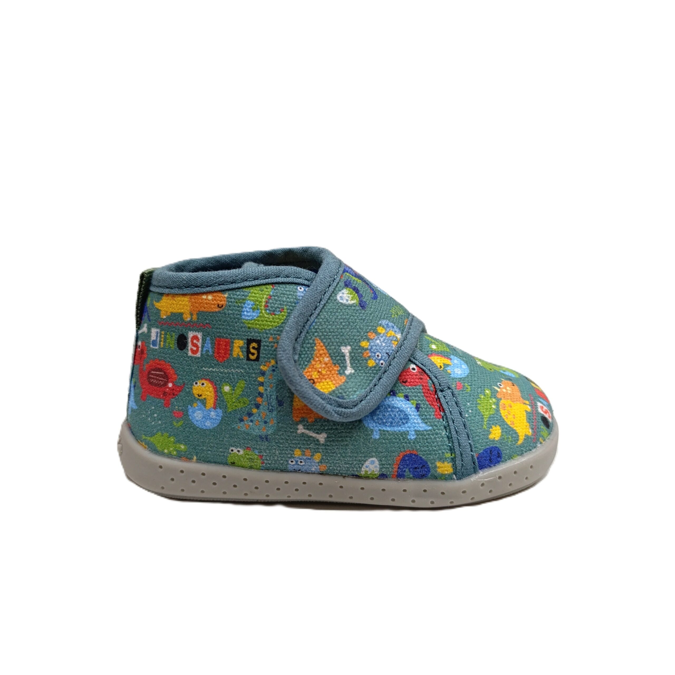 Zapatilla casa barefoot Garvalín 261339 Dinos verde 1 Zapatilla casa barefoot Garvalín dinosaurios