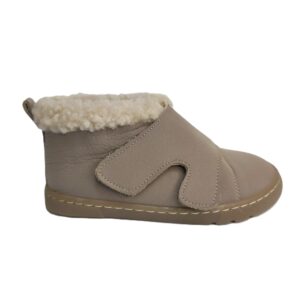 Botín barefoot Pepa Ribera taupe borreguito