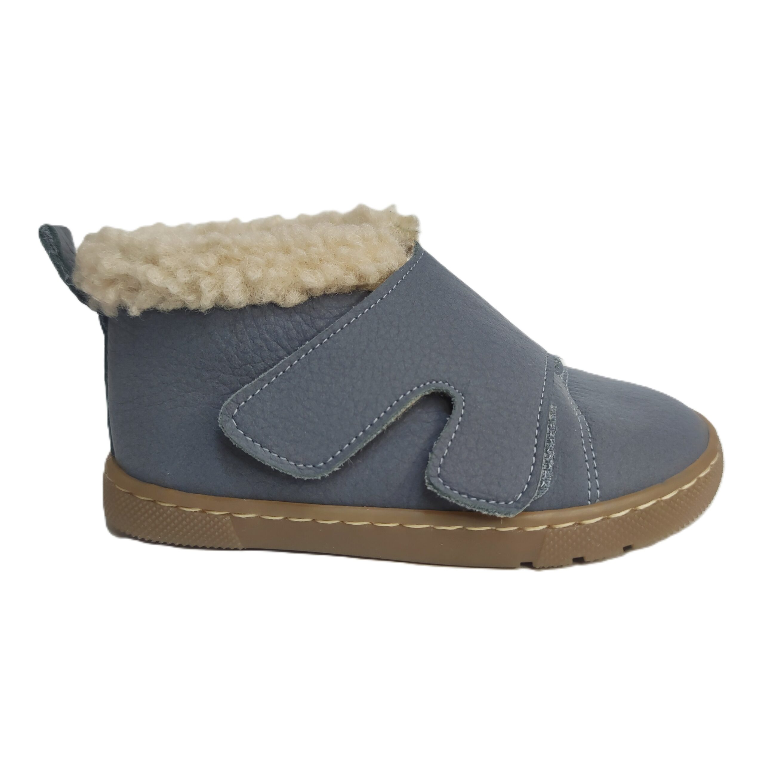 Botín barefoot Pepa Ribera azul borreguito