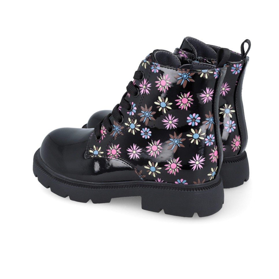 Bota militar garvalin charol flores