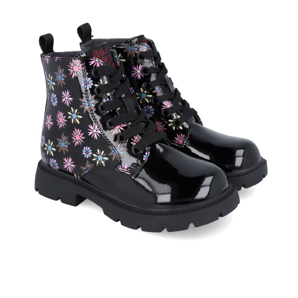 Bota militar garvalin charol flores